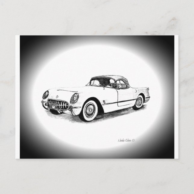 Cartão Postal Chevrolet Corvette 1954 (Frente)