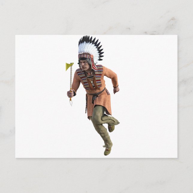 Cartão Postal Cheyenne Warrior Chief Running (Frente)