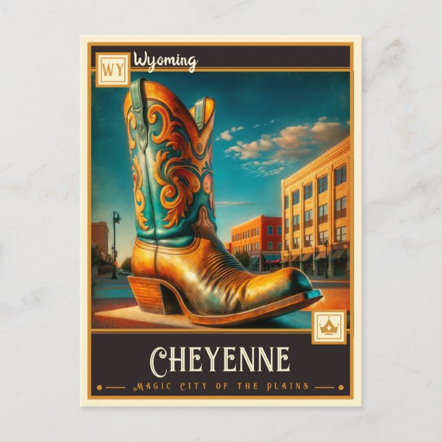 Cartão Postal Cheyenne, Wyoming | Vintage (Frente)