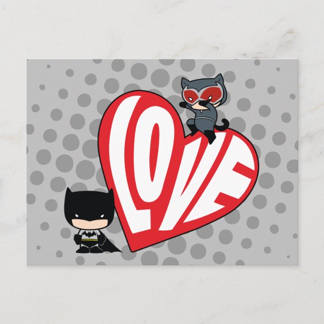 Cartão Postal Chibi CatWomen Punt em Batman (Frente)