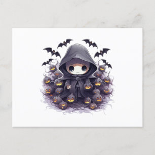 Cartão Postal Chibi Ceifador de Halloween - Fantasia Sombria Ado