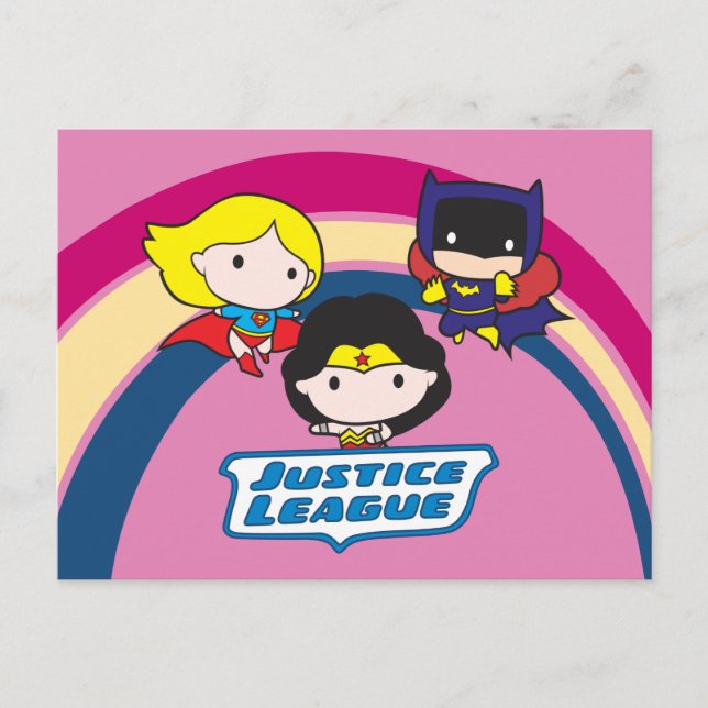 Cartão Postal Chibi Justice League Rainbow (Frente)