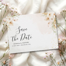 Cartão Postal Chic Boho Wedding with Beige and Yellow Blooms