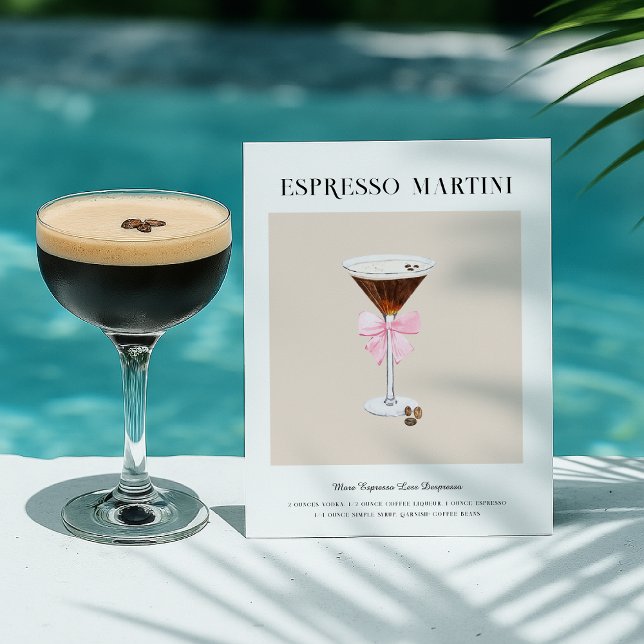 Cartão Postal Chic Cocktail Art | Receita de Espresso Martini (Criador carregado)