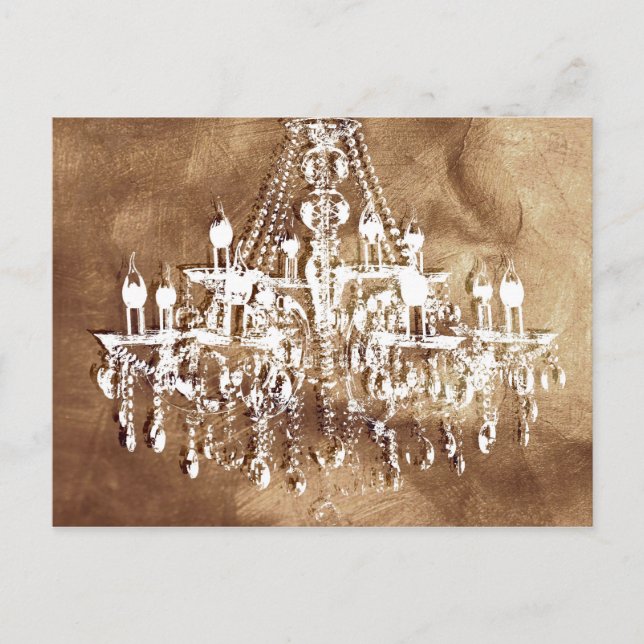 Cartão Postal Chic de Cobre Chandelier (Frente)