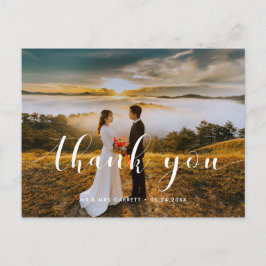 Cartão Postal Chic e obrigado de casamento elegante