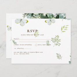 Cartão Postal Chic Eucalyptus Greenery Deixa Casamento Esmeralda