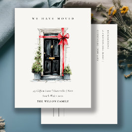 Cartão Postal Chic Festive Winter Front Door We have Moved 