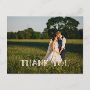 Cartão Postal Chic Hand Lettered Wedding OBRIGADO
