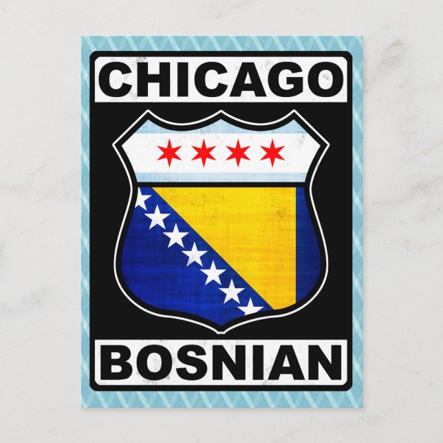 Cartão Postal Chicago Bósnio Americano (Frente)
