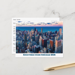 Cartão Postal Chicago com o Lago Michigan