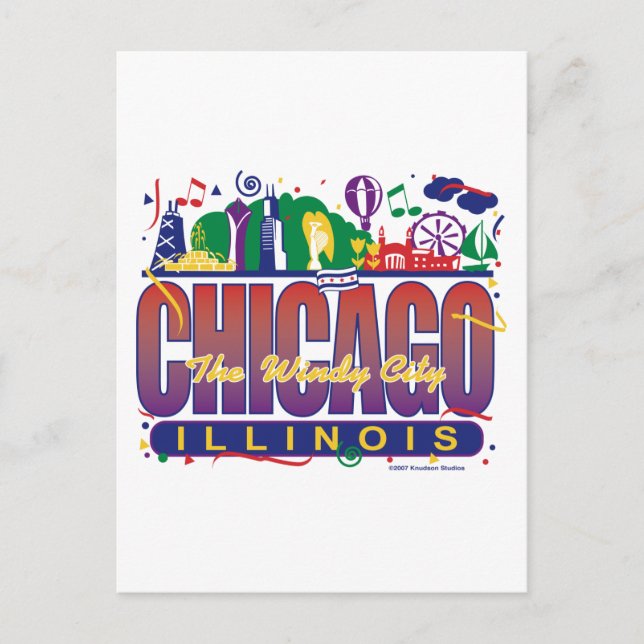 Cartão Postal Chicago-Confetti (Frente)