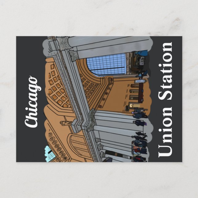 Cartão Postal Chicago, estação de trem da IL (Frente)