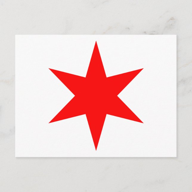 Cartão Postal Chicago Flag 6 Pointed Star (Frente)