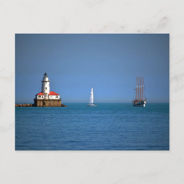 Cartão Postal Chicago Harbor (Frente)