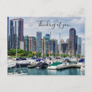 Cartão Postal Chicago Harbor Pensando Em Você Postcard