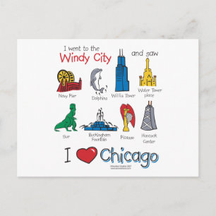 Cartão Postal Chicago - ícones-crianças - NOVO-[Co