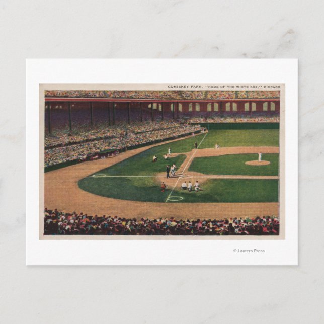 Cartão Postal Chicago, IL - Comiskey Park, Home Plate, Basebal (Frente)