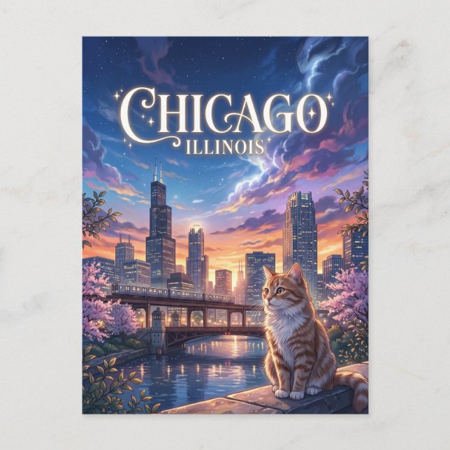 Cartão Postal Chicago Illinois (Frente)
