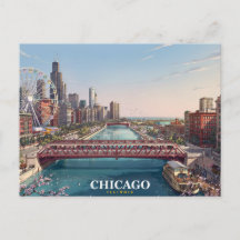 Chicago Illinois | Chicago River Skyline Lembrança