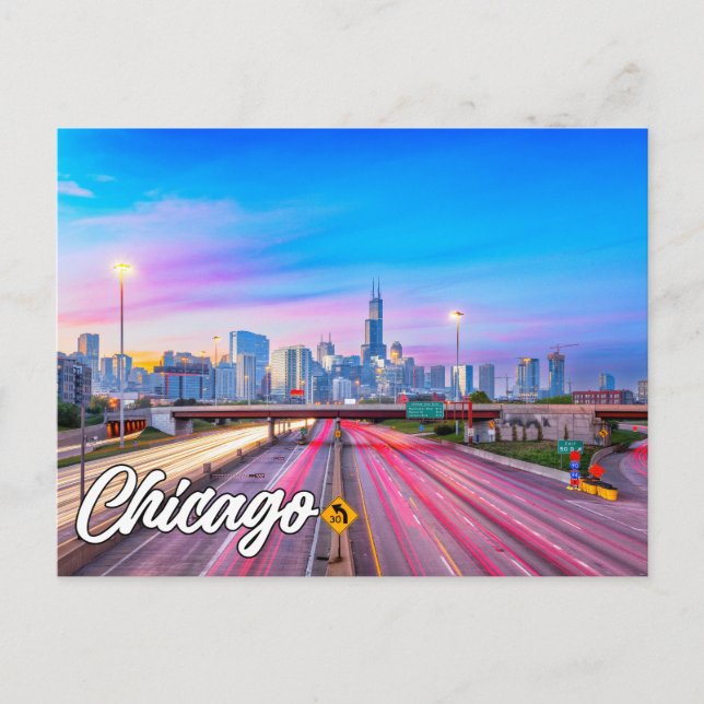 Cartão Postal Chicago, Illinois, Estados Unidos (Frente)