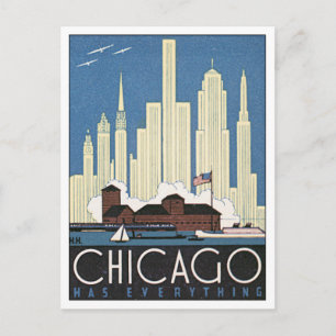 Cartão Postal Chicago Illinois EUA vintage