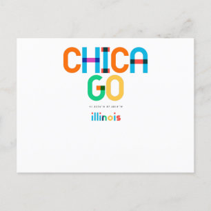 Cartão Postal Chicago Illinois Meio século, Pop Art,