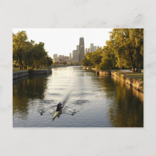 Cartão Postal Chicago, Illinois, Rowers na lagoa Lincoln Park