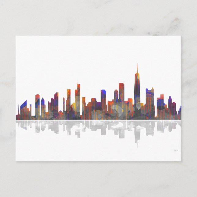 Cartão Postal Chicago Illinois Skyline (Frente)