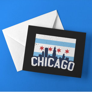 Cartão Postal Chicago Illinois Skyline 4 Stars Vintage
