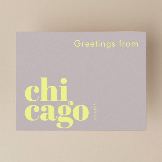 Cartão Postal Chicago Illinois tipográfico moderno  (Criador carregado)