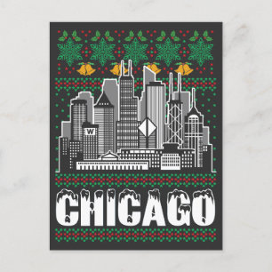 Cartão Postal Chicago Illinois Ugly Christmas