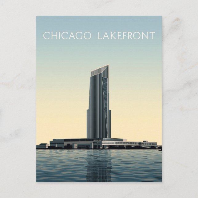 Cartão Postal Chicago Lakefront: Modern Tower (Frente)