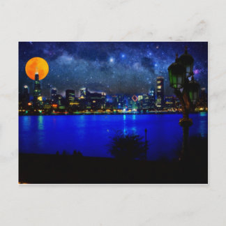Cartão Postal chicago na lua de cheio 3