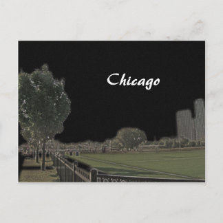 Cartão Postal Chicago Park Destaques Escuros