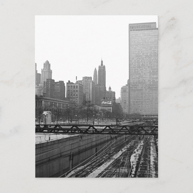 Cartão Postal Chicago Rail Yards Michigan Avenue 1960's Photo (Frente)