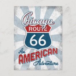 Cartão Postal Chicago Route 66 Vintage America Illinois