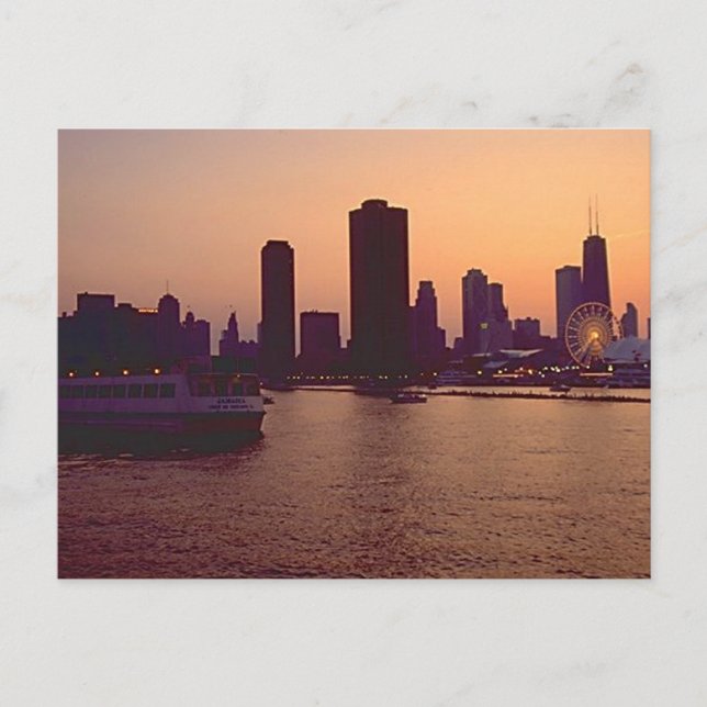 Cartão Postal Chicago Skyline (Frente)