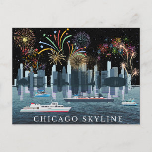Cartão Postal Chicago Skyline