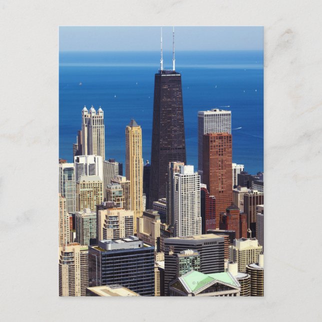 Cartão Postal Chicago Skyline e pontos de referência (Frente)