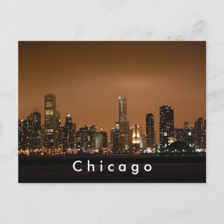 Cartão Postal Chicago Skyline no Marinho Pier