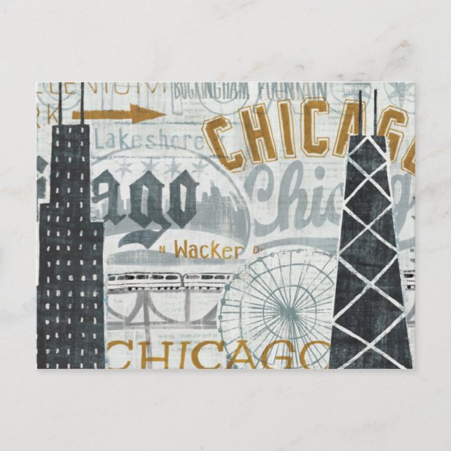 Cartão Postal Chicago Vintage (Frente)