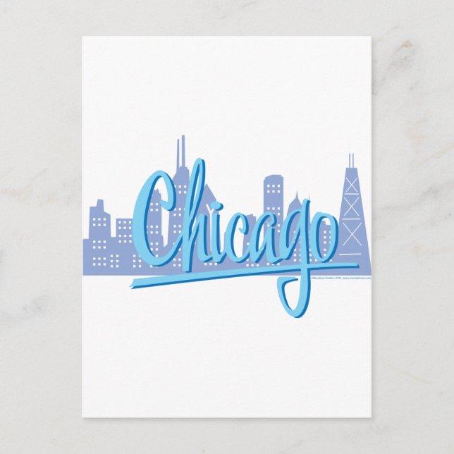 Cartão Postal Chicago Windy City Skyline (Frente)