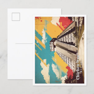 Cartão Postal Chicen Itza Mexico Pop Art Viagem