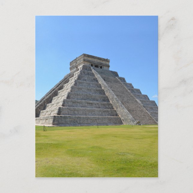 Cartão Postal Chichen Itza México Pirâmide Kukulkan 7 Maravilhas (Frente)