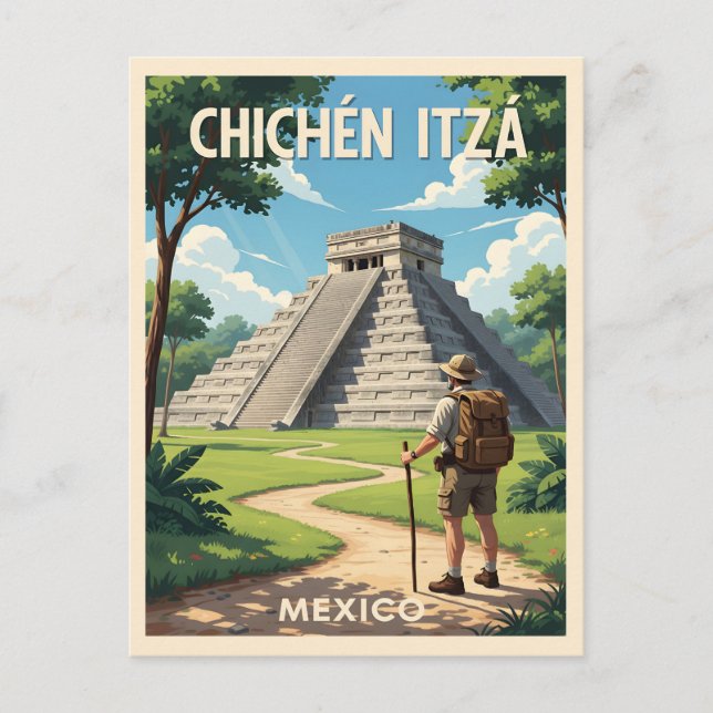 Cartão Postal Chichén Itzá México – Templo de Kukulcán (Frente)