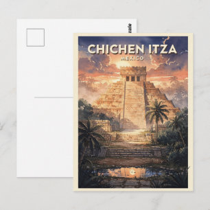 Cartão Postal Chichen Itza México Viagem Clássica