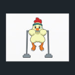 Cartão Postal Chicken at Fitness Pull-ups<br><div class="desc">This design is the perfect gift for a birthday,  Christmas and other celebrations. It is suitable for women,  men and kids.</div>