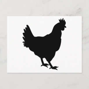 Cartão Postal Chicken Silhouette