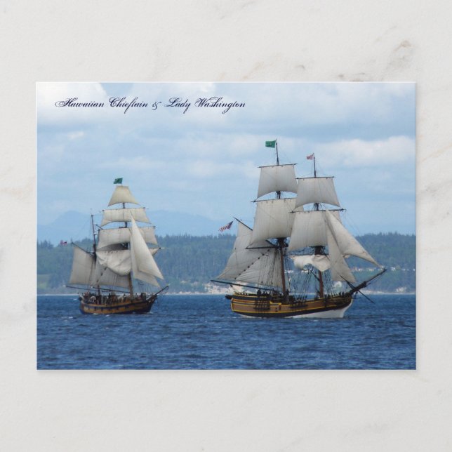 Cartão Postal Chieftain e Lady Washington Havaianos (Frente)